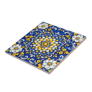 Carreau Cobalt Garden Glow Tile 