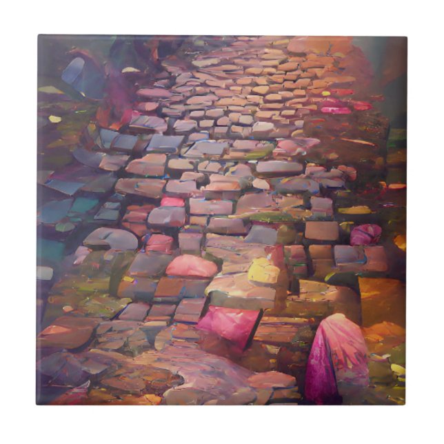 Carreau Cobblestones couleurs psychiques art graphique (Devant)