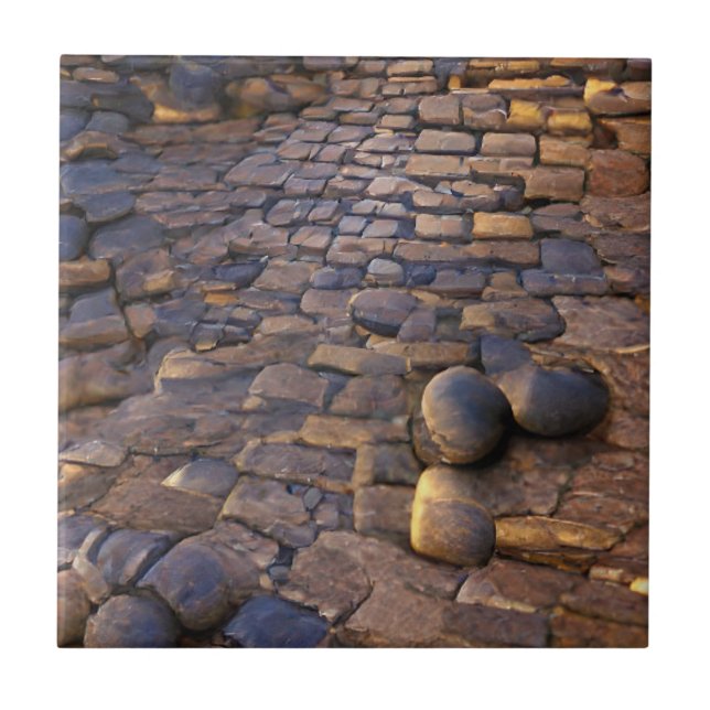 Carreau Cobblestones lever soleil pierres de soleil art gr (Devant)