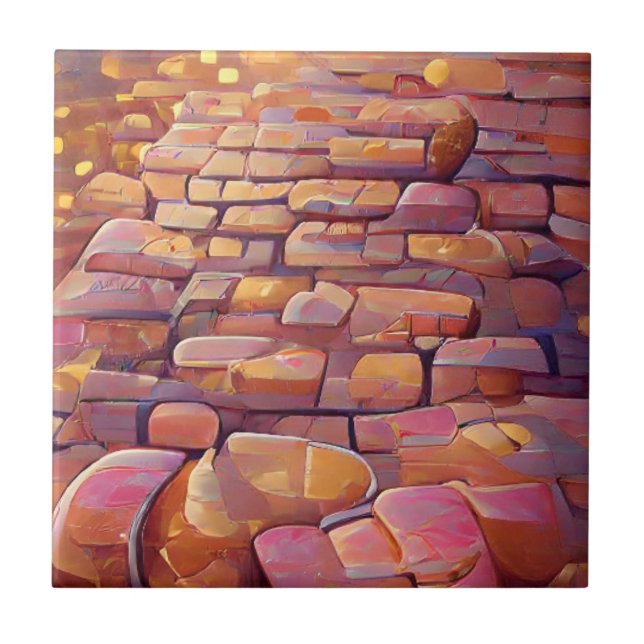 Carreau Cobblestones rose or art graphique (Devant)