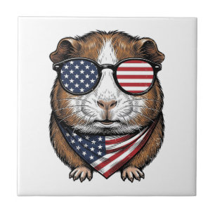 Carreau Cochon d'Inde patriotique Gravure vintage