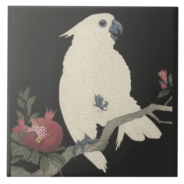 Carreau Cockatoo et grenade d'Ohara Koson (Devant)