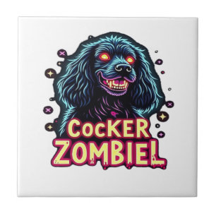Carreau Cocker Spaniel Cockie Chien Zombie Halloween Essen