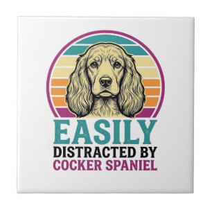 Carreau Cocker Spaniel facilement distrait Vintage T-shirt