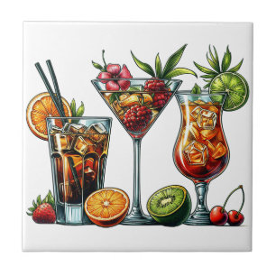 Carreau Cocktail alcoolique Boissons couleurs illustration