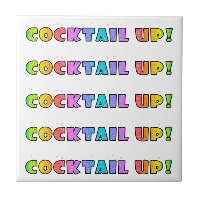 CARREAU COCKTAIL UP ! TILE - DESSOUS DE VERRE - TRIVET (Devant)