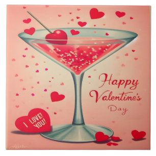 Carreau Cocktail Valentine Martini du milieu du siècle