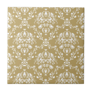 Carreau Cocoa and Cream Damask