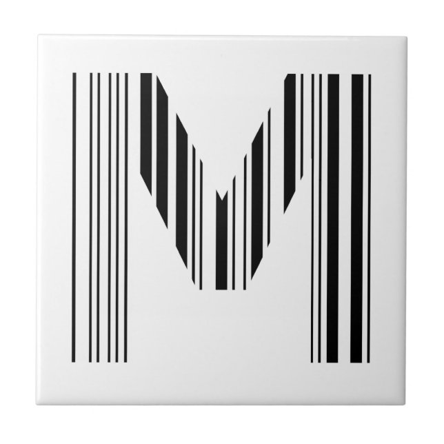 Carreau CODE À BARRES DE LA LETTRE M Premier motif de code (Devant)