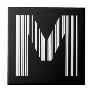 Carreau CODE À BARRES DE LA LETTRE M Premier motif de code