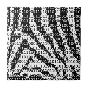 Carreau Code binaire Zèbre noir et blanc