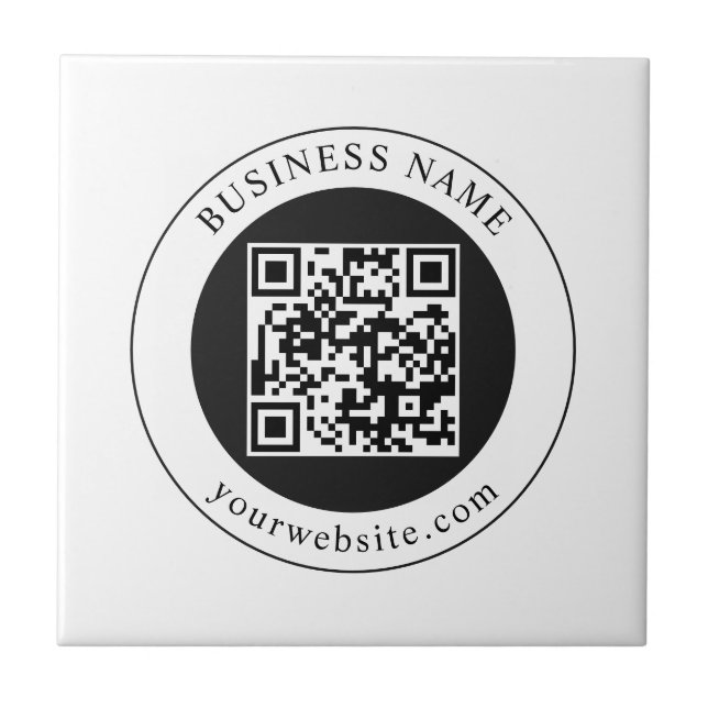 Carreau Code QR avec nom d'entreprise modifiable (Devant)