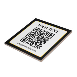 Carreau Code QR d'entreprise avec texte en haut et en bas,
