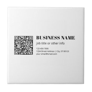 Carreau Code QR d'entreprise & Texte Rétro-Moderne Modifia