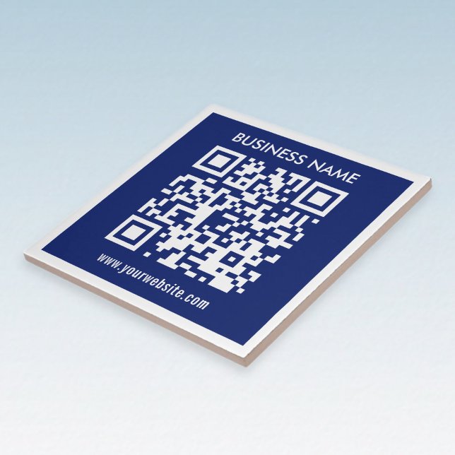 Carreau Code QR (généré instantanément) modifiable | Bleu  (Créateur téléchargé)