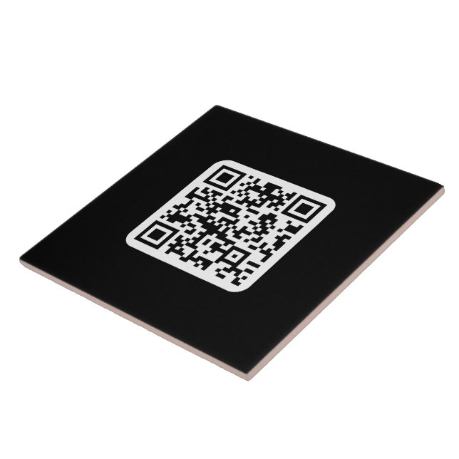 Carreau Code QR moderne éditable | Noir Blanc ou toute cou (Côté)