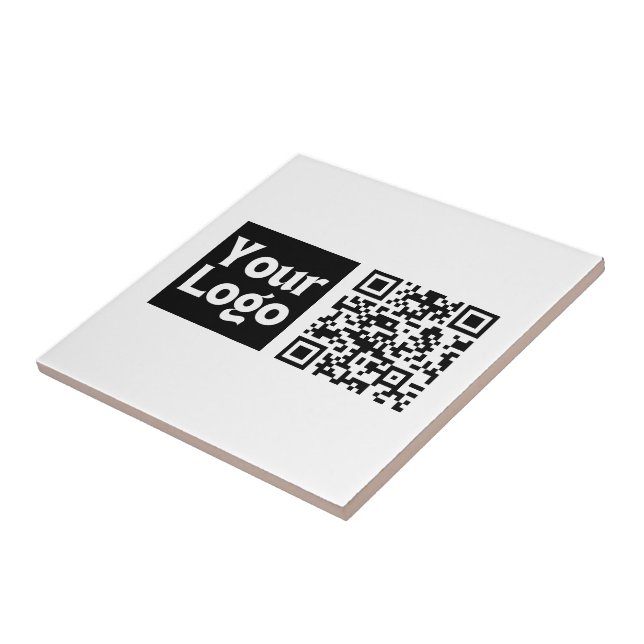 Carreau Code QR modifiable & Votre logo ou image d'entrepr (Côté)