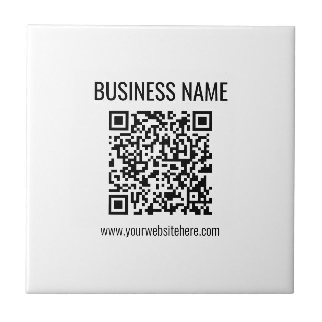 Carreau Code QR personnalisable & nom de l'entreprise (Devant)