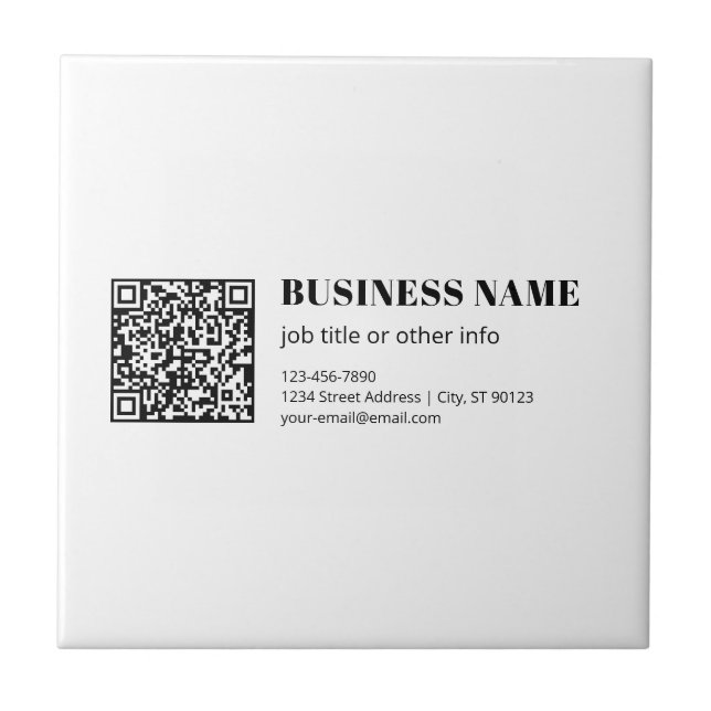 Carreau Code QR personnalisé & Texte rétro-moderne modifia (Devant)