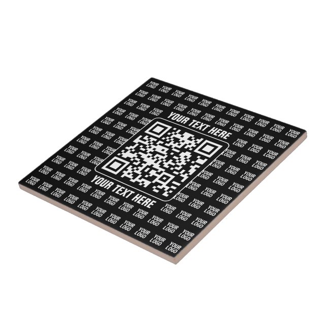 Carreau Code QR promotionnel (modifiable) plus motif de lo (Côté)