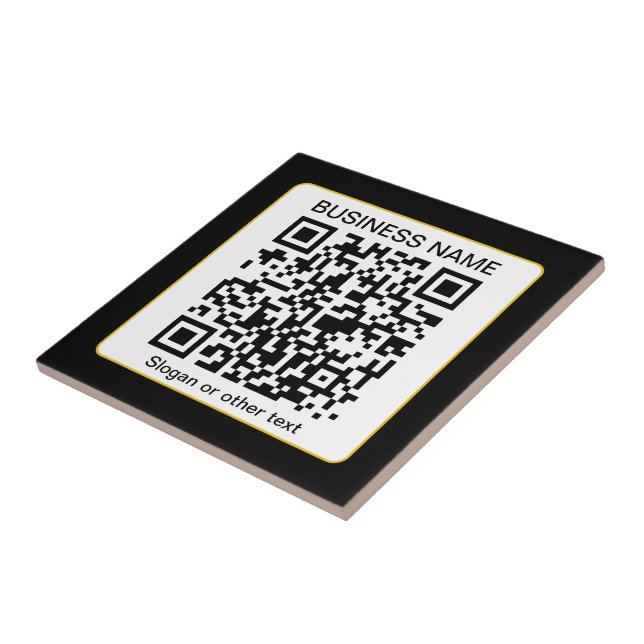 Carreau Code QR scannable modifiable + Nom de votre entrep (Côté)