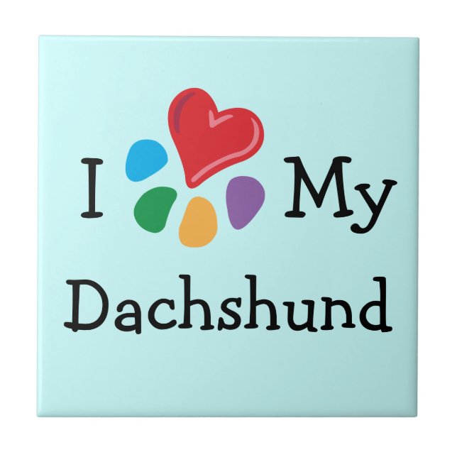 Carreau Coeur animal de Lover_I mon teckel (Devant)