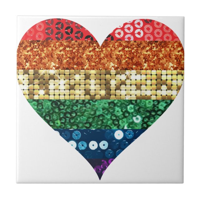 Carreau coeur arc-en-ciel lgbt (Devant)