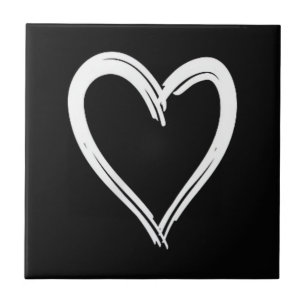 Carreau Cœur blanc dessin drôle et mignon pour hommes et f