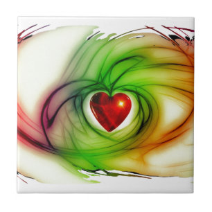 Carreau Coeur d'art moderne, cadeaux motifs d'amour chic p