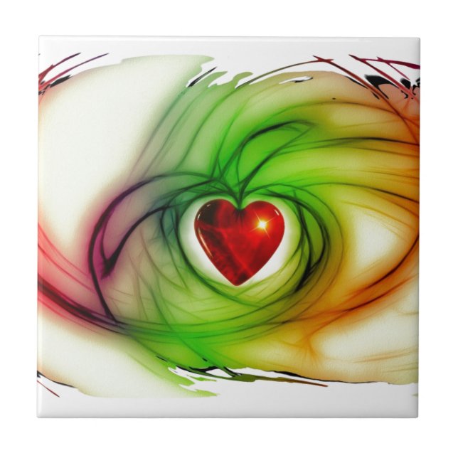 Carreau Coeur d'art moderne, cadeaux motifs d'amour chic p (Devant)