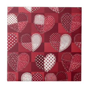 Carreau Cœur de Cupidon Fantaisiste Rouge Blanc Noir