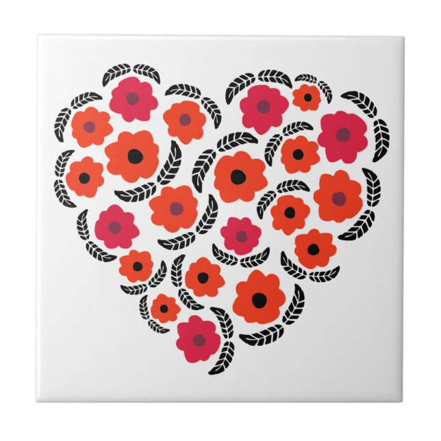 Carreau Cœur de fleur orange abricot (Devant)