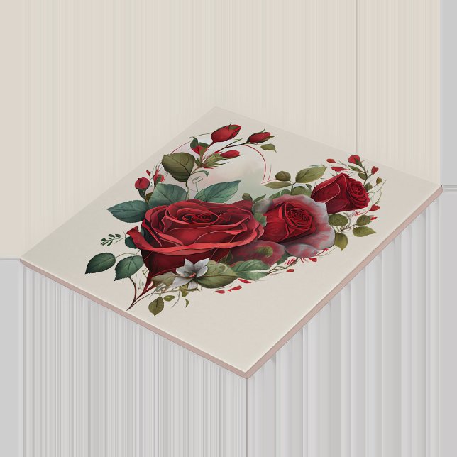 Carreau Cœur et Roses Rouges (Créateur téléchargé)