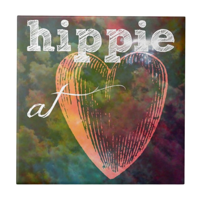 Carreau Coeur hippie (Devant)