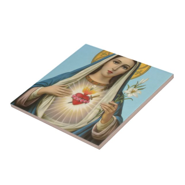 Carreau Cœur immaculé de Marie image religieuse de Notre-D (Côté)