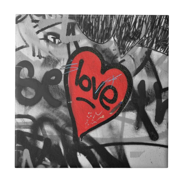 Carreau coeur peint par rouge (Devant)