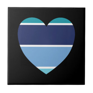Carreau Coeur rayé bleu