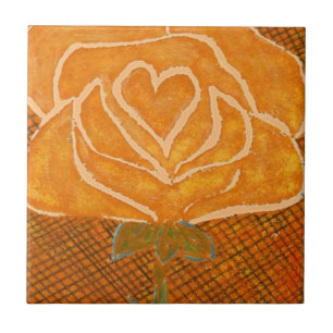 Carreau "Coeur Rose #3a" Carrelage en céramique du jardin