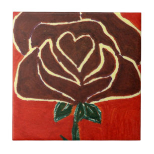 Carreau "Coeur Rose #7 jaune" Cuisine Jardin Carrelage en
