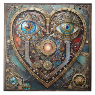 Carreau Coeur Steampunk Fantaisiste Je Te Vois Je T'Aime