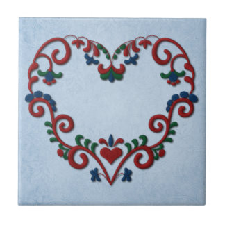 Carreau Coeur suédois de Rosemaling de Norvégien