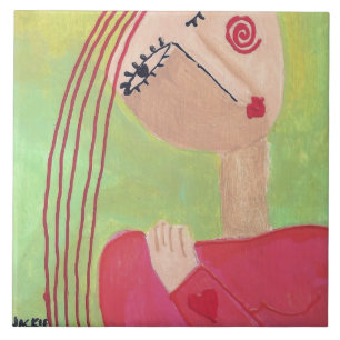 Carreau Coeur sur son manteau Art Abstrait