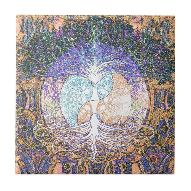 Carreau Coeur, yang de yin, arbre de la vie par Amelia (Devant)