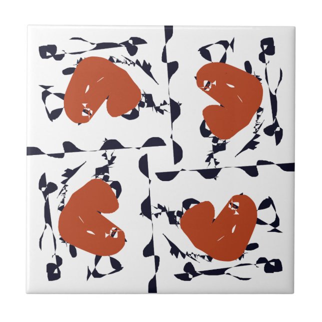 Carreau Coeurs Abstraits (Devant)