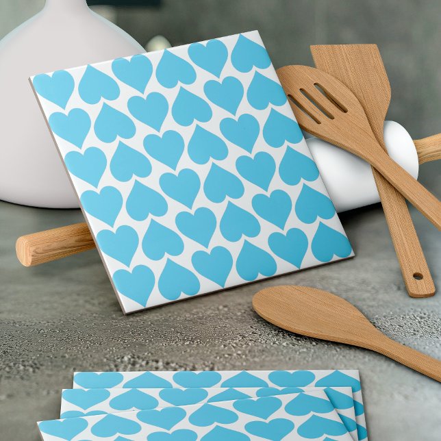 Carreau Coeurs Bleus Motif, Romantique, Amour (Créateur téléchargé)