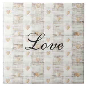 Carreau Coeurs Boho Beige Blanc Crème