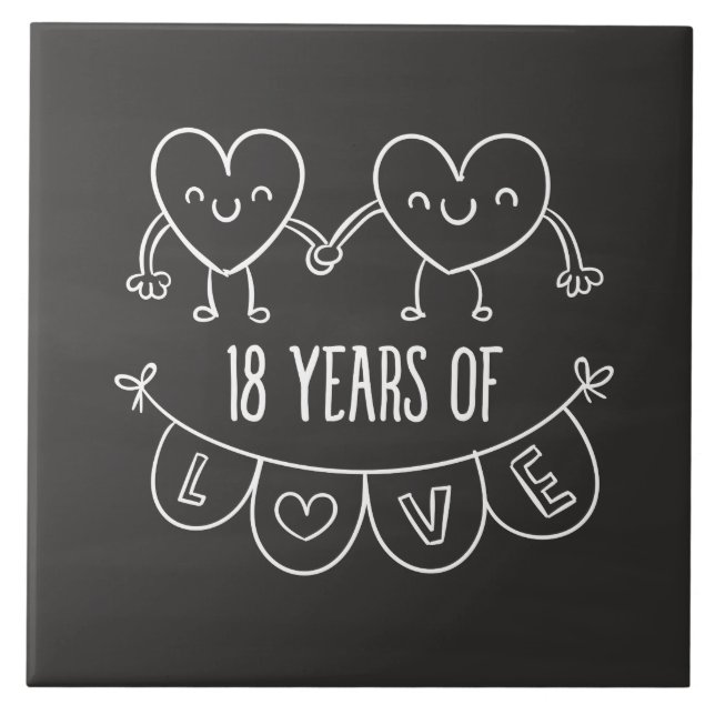 Carreau Coeurs de calèche-cadeaux du 18e anniversaire (Devant)