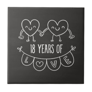 Carreau Coeurs de calèche-cadeaux du 18e anniversaire
