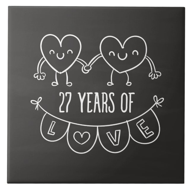 Carreau Coeurs de calèche-cadeaux du 27e anniversaire (Devant)