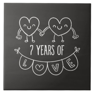 Carreau Coeurs de calèche-cadeaux du 7e anniversaire